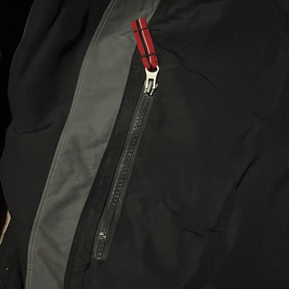 Men's VINTAGE Nike Reversible Fleece Jacket Size large gray and black Spell-out - Picture 2 of 13